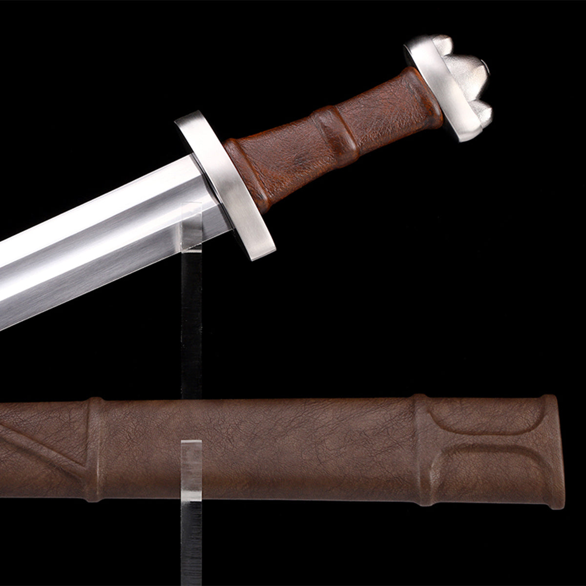Viking sword blade spine close-up - high carbon steel thickness detail