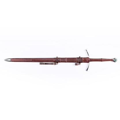 Medieval longsword flat lay - 52 inch full length overview 
