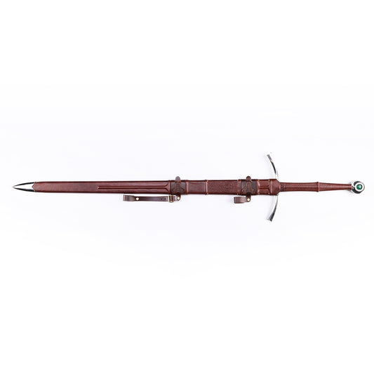 Medieval longsword flat lay - 52 inch full length overview 