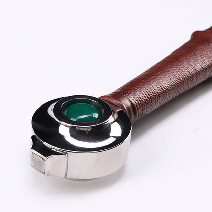 Medieval longsword pommel close-up - medieval wheel pommel construction detail