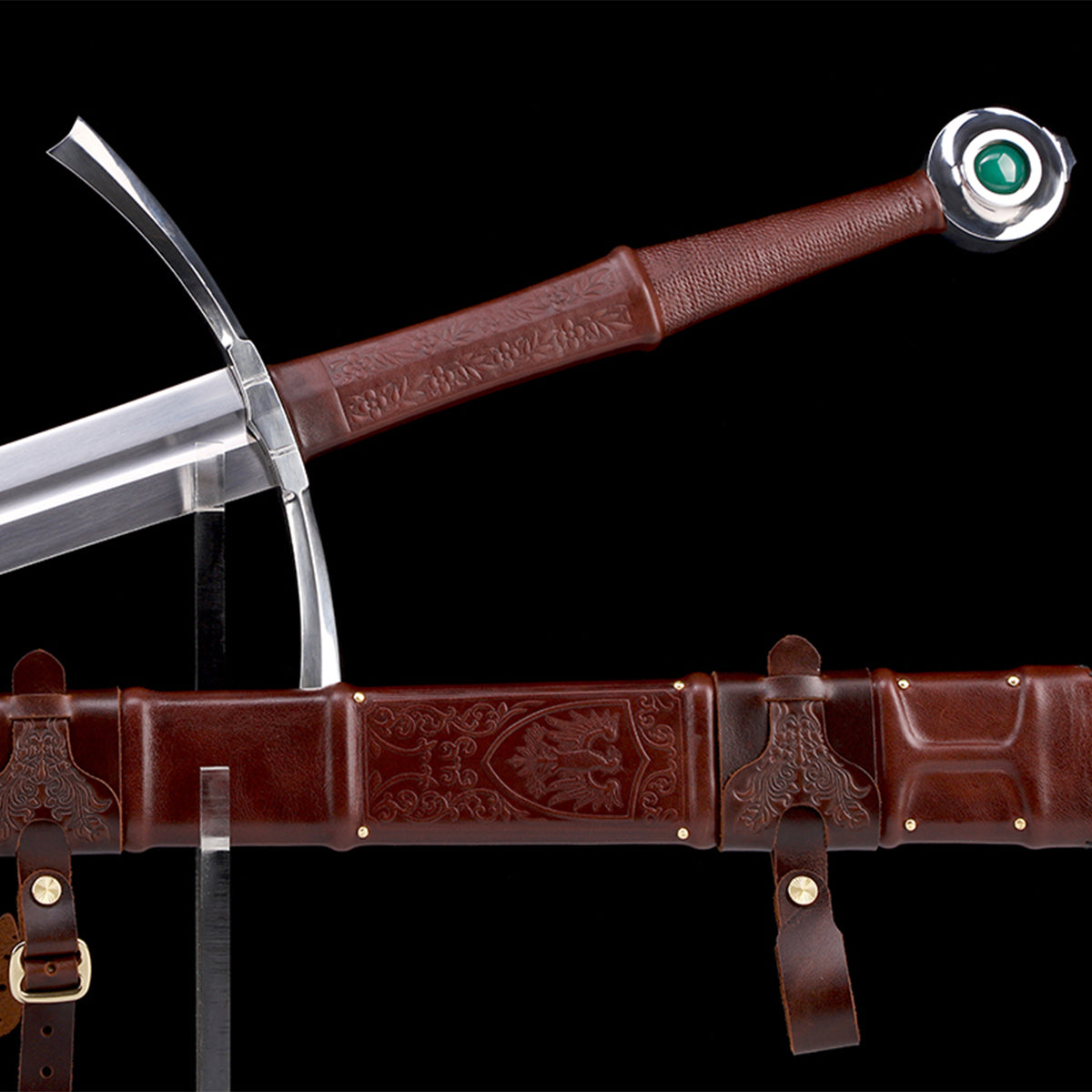 Medieval longsword Diagonal diagram with sheath