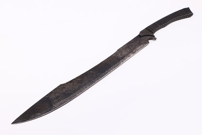 Tactical Shark Sword spine close-up - shark fin serration and blade thickness