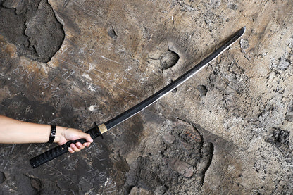 Black Musashi Katana side profile - full tang black coated steel blade