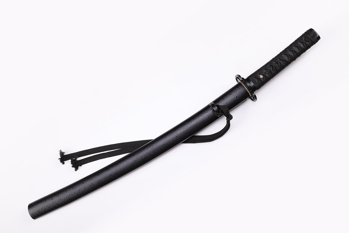 handmade Japanese katana -  Plan view with scabbard