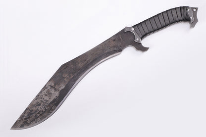 Nepalese curved kukri knife with wooden handle - Oblique diagram