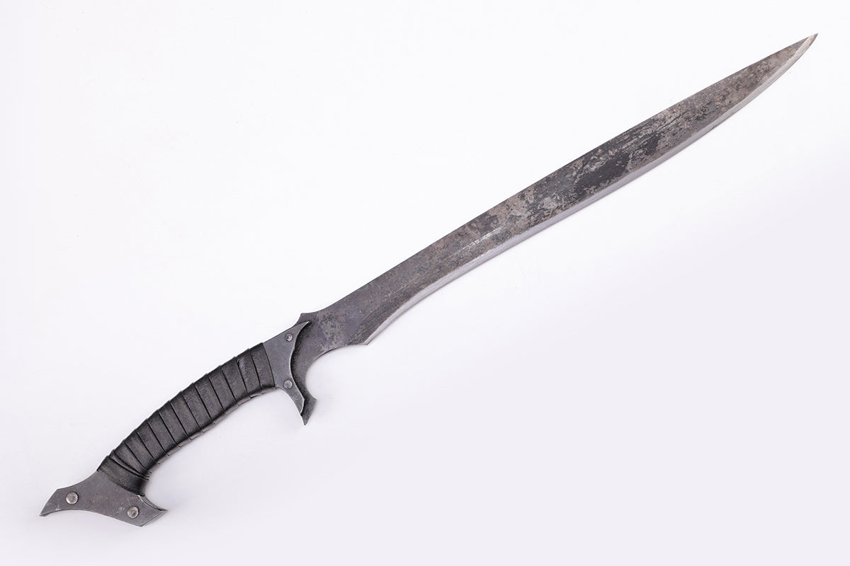 Crazy Shark sword spine and serration close-up