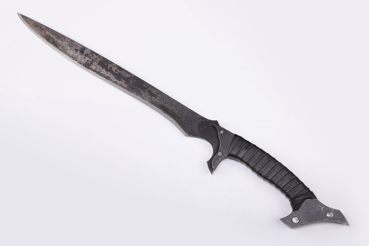 Crazy Shark sword side profile view - full tang steel blade
