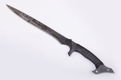 Crazy Shark sword side profile view - full tang steel blade