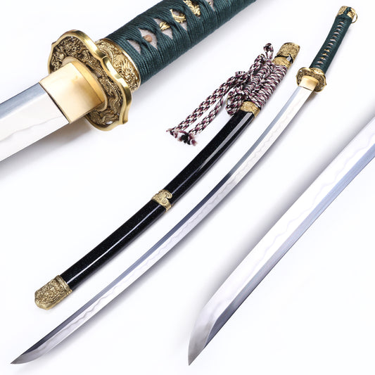 Green Handle Hand-Forged Katana
